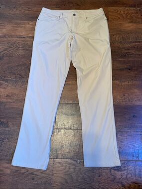 Lululemon ABC pants in 36W 34L in light tan khaki color.